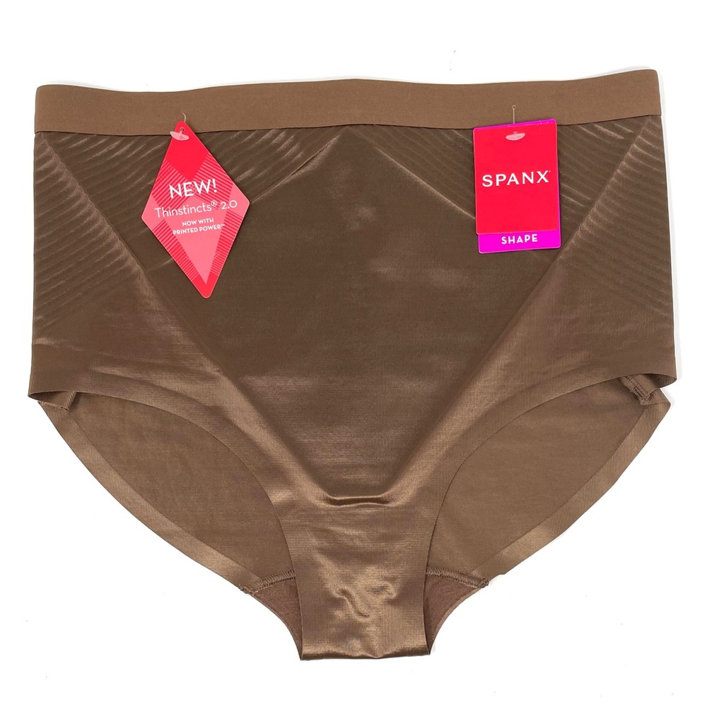 SPANX Thinstincts 2.0 High-Waist Shapewear Brief Panties Chestnut Brown size M - Picture 2 of 12